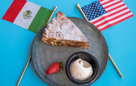 With vanilla bean ice cream.